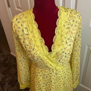 Melloday .. Long sleeve (sheer) tiered maxi dress